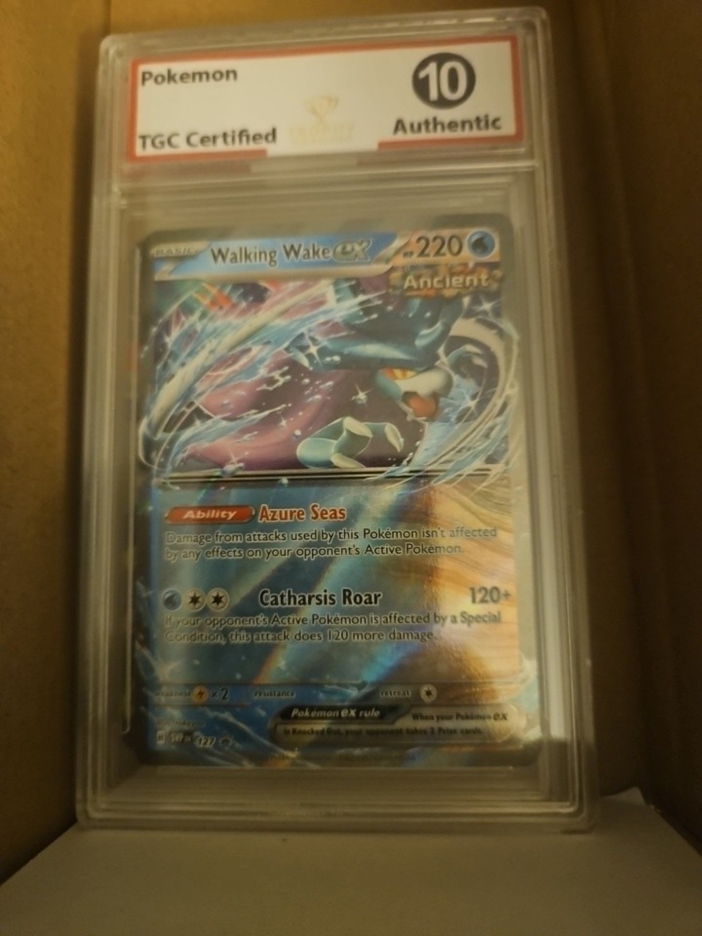 Pokemon Walking Wake EX Holographic Blue and White Foil Card